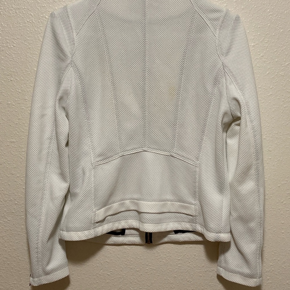 Black Rivet White Jacket Textured Women's Size M zipper sleeve - Picture 16 of 16